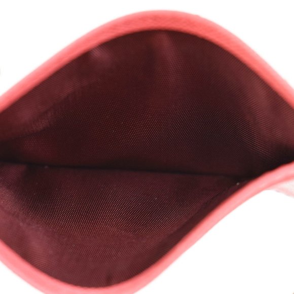 PRADA: Peony Pink, Saffiano Leather & Logo Card Wallet/Holder (pn) - Picture 7 of 8